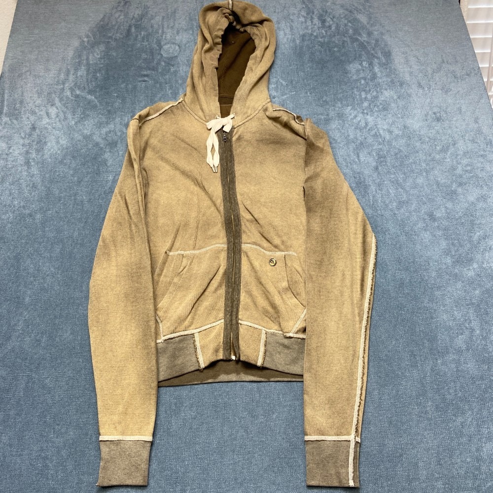 Ever Hoodie Womens Medium Olive Green Long Sleeve Winter Drawstring Full Zip